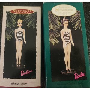 Hallmark Keepsake Ornament debut 1959 brunette and blonde 2 pk